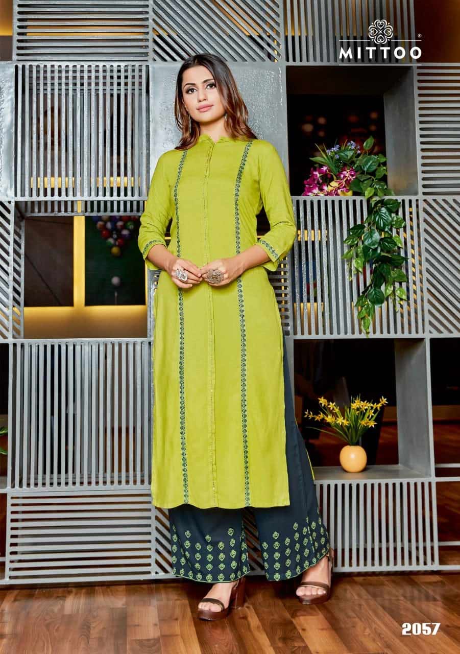 Mittoo Panghat Vol-9 Rayon Printed Palazzo Kurti Mittoo Panghat Vol-9 Rayon Printed Palazzo Kurti